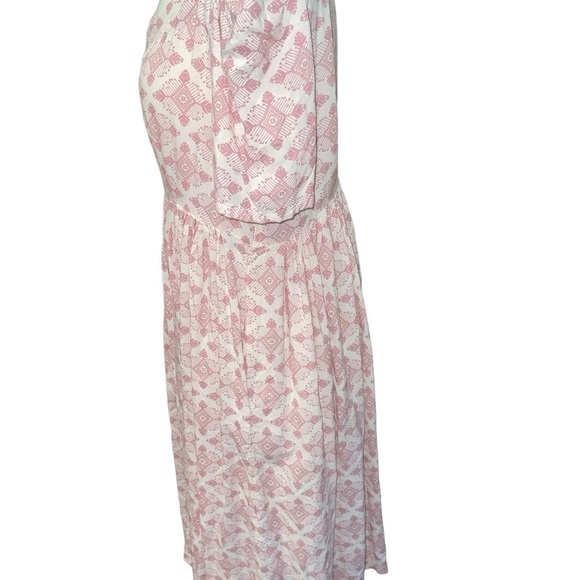 Radoss Women's Dress Size L Pink & Cream 50's Inspired Short Sleeve Knee Length - Picture 5 of 8